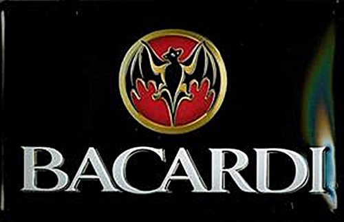 Bacardi Bat (lscape) embossed steel sign 12" x 8" (hi)