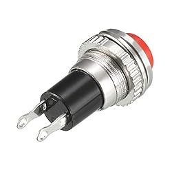 uxcell 10mm Mounting Red Momentary Push Button