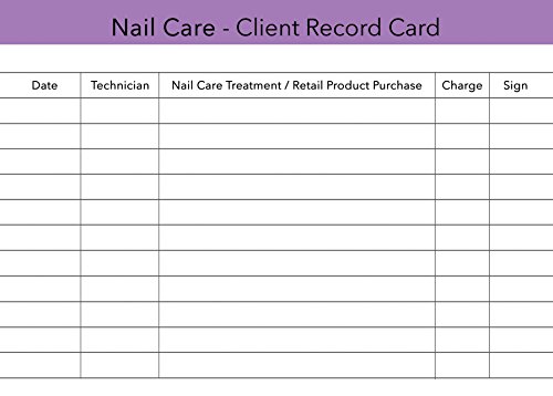 Nail Care Client Record Card - Pack of 50 - Buy Online in Oman ...
