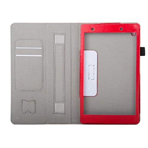 Eachon Leather Slim Folding Stand Painted Case Cover For Lenovo Tab4 8（2017）8inch (Red)