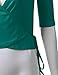 Doublju Deep V-Neck Fitted Surplice Wrap Crop Top (Plus size available) PEACOCKGREEN MEDIUM