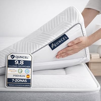 Topper ViscoGel Híbrido Viscoelástico 150x190 | 7 cm | Alivia dores nas costas e pescoço | Descanso Profundo | Colchão Topper de Colchão | Colchão Toper 150x190