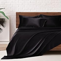 MR&HM Satin Bed Sheets, Full Size Sheets Set, 6 Pcs