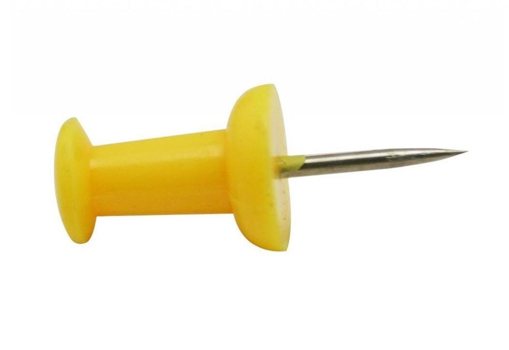 Ximkee Plastic Head Push Pins Color Red Pack of 100 (Yellow)