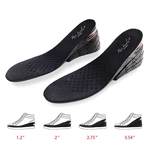 Height Increase Insoles, 4-Layer Orthotic Heel Shoe Lift kit with Air Cushion Elevator Shoe Insole Lifts Kits Inserts for Men & Women Taller Insoles 1.2″ to 3.5″ Variable Height Adjustable