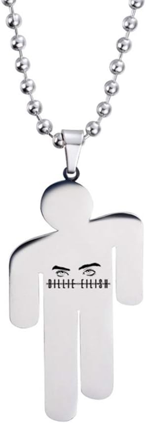 PORTOWN Billie Eilish Logo Necklace Stainless Steel Mirror Polish Pendant Necklace Fans Jewelry Gift
