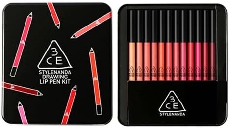 3ce Drawing Lip Pen 12pcs Kit Lipstick Lipliner Lip Crayon Genuine From Korea By 3ce Amazon Ca Beauty