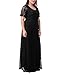 Women's Plus Size Floral Lace Short Sleeve Wedding Formal Maxi Dress