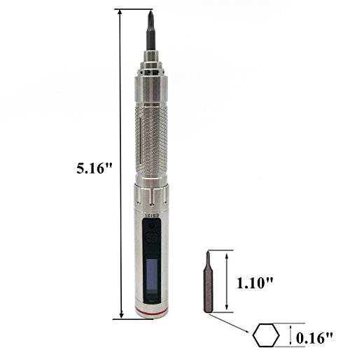 NovelLife Upgraded ES121 Mini Precision Electric Screwdriver Cordless Smart Motion Control Power Screwdriver 3 Axis Gyro OLED Display with 16pcs 4mm Magnetic Bit for Smart Phone RC Repair ES-B7 ES-A7