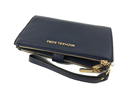 Michael Kors Jet Set Travel double Zip Wristlet (Navy Blue)