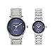 His and Her Watch Sets - 2 Piece Matching Gift Set by Gino Milano with Gift Box-(Silver)