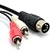 kenable 5 Pin Male Din Plug to 2 x RCA Phono Male Plugs Audio Cable 1.2m (~4 feet)