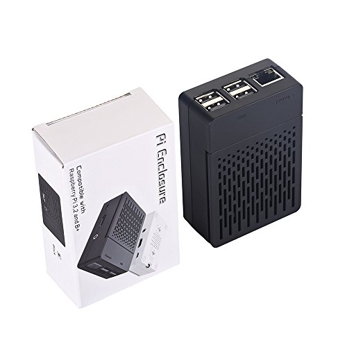 iUniker Raspberry Pi 3 Case, Raspberry Pi Fan ABS Case With Cooling Fan, Raspberry Pi Heatsink, Simple Removable Top Cover for Pi 3 Model B, Pi 2 Model B, Pi Model B+ (Black)