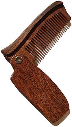 BUYTONO Hair, beard and mustache for men with comb - antibacterial comb, sandalwood resistant and pocket, 001