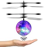 JAMSWALL RC Flying Ball Crystal Flashing LED Light Flying ball RC Toy RC infrared Induction Helicopter for Kids, Teenagers Colorful Flyings for Kid's Toy