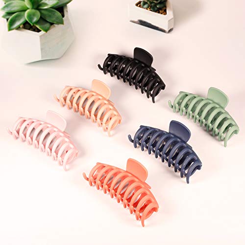 Hair Claw Clips 6 Pack Big Hair Claw Clips 4.3 Inch Nonslip Large Claw Clips For Thick Hair Strong Hold Jumbo Matte Hair… - Image 3