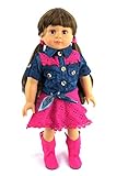Hot Pink and Denim Cowgirl Skirt Set | Fits 18