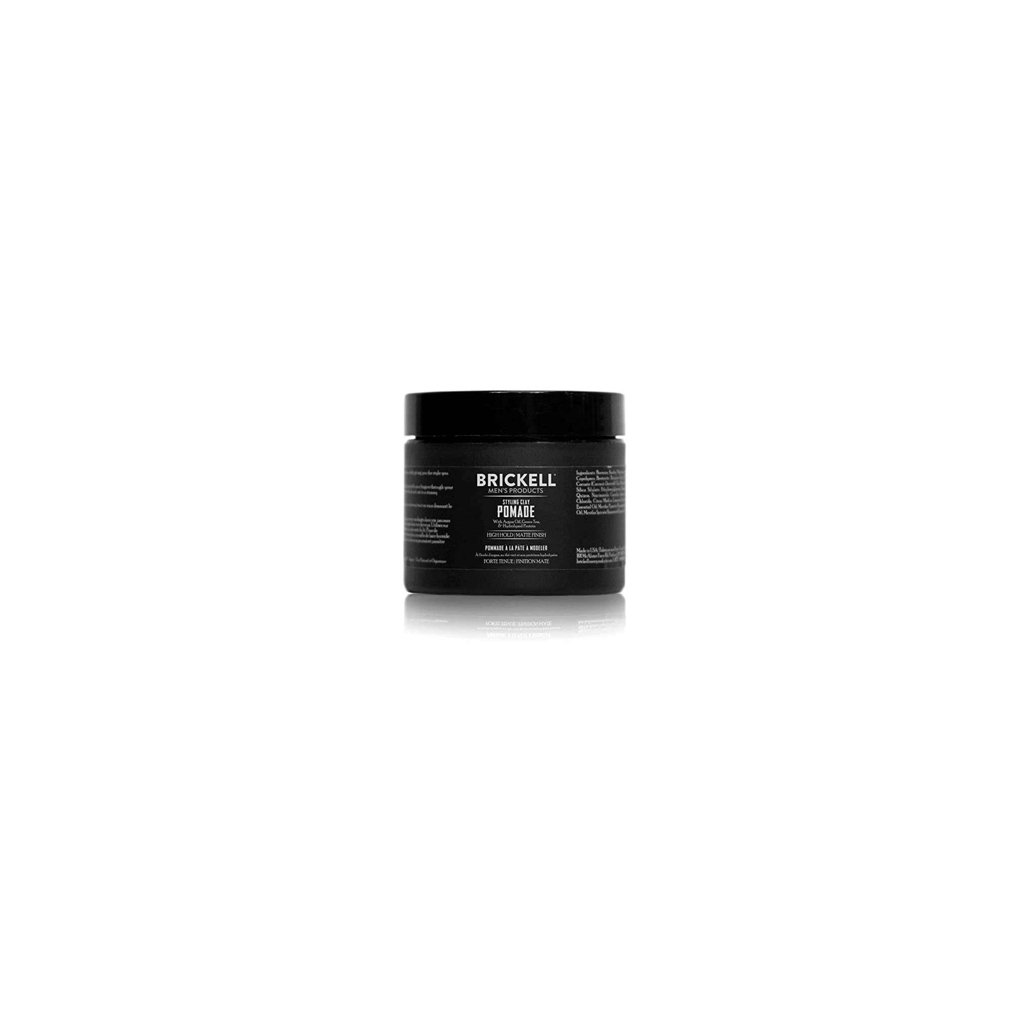 Brickell Men’s Styling Clay Pomade For Men, Natural & Organic with Strong Hold & Matte Finish