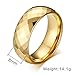 Men's Rhombic Cut Tungsten Carbide Promise Engagement Wedding Band Ring,Gold Plated,8mm Width,Size 7