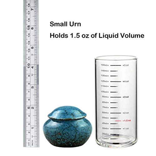 Keepsake Urns for Human Ashes Small Boxes, Mini Funeral Cremation Urns Adult - Fits a Small Amount of Cremated Remains - Display Burial at Home or Office Decor ( Fambe Blue Ocean, Hand Ceramics - Thumbnail 6