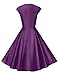 GownTown Womens Dresses Party Dresses 1950s Vintage Dresses Swing Stretchy Dresses, Purple, Large