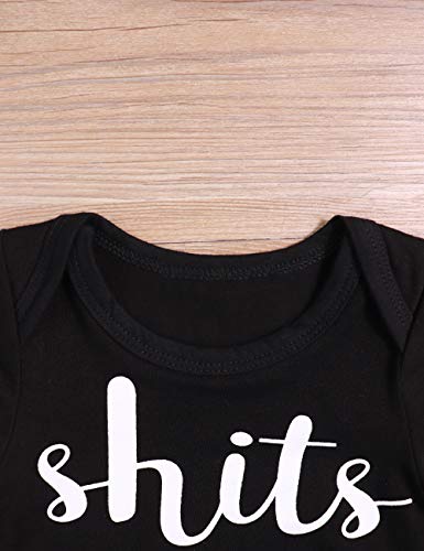image for TUEMOS Newborn Baby Boy Girl Clothes Funny Letter Onesies Bodysuit Rom