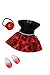 Holiday Spirit - 3 Piece 18 inch Doll Outfit - Holiday Red Taffeta Party Dress with Red Shoes and Headband - (Doll Not Included)