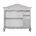 Evolur Aurora Bookcase in Akoya Grey Pearl/Silver Mist