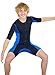 SISYAMA Neoprene Sauna Sweat Hot Suit Unisex Weight Loss Slim FIT (Black/Blue Mesh, X-Large)