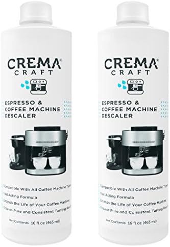 Descaling Solution (2 Pack) for Espresso and Coffee Machines, Keurig, Delonghi, Nespresso, Compatible with All Brands - 16 oz Descaler Provides 8 Uses