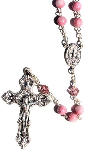 Gemstone and Austrian Crystal Catholic Prayer Rosary - Includes Rosary Pouch, How to Pray the Rosary", Gemstone meaning - Gift Idea: Communion, Reconciliation, Confirmation, RCIA, Birthday, Wedding