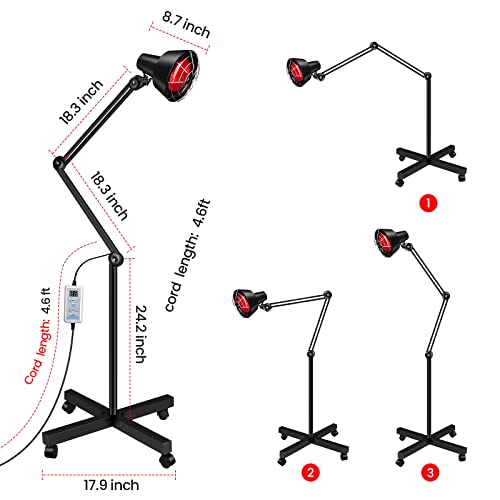 Infrared Lamp, Anyork Red Light Therapy 275W Infrared Light Heat Lamp