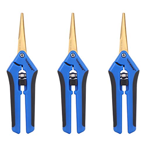 VIVOSUN 3-Pack Gardening Hand Pruner Pruning Shear with Titanium Coated Curved Precision Blades