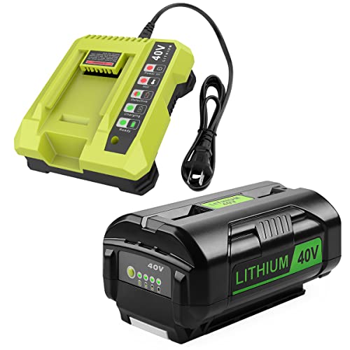 ANTRobut 6.0Ah Replacement Ryobi 40V Battery and Charger Kit for Ryobi