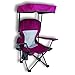 Purple Kid's Folding Chair with Canopy and Durable Carry Bag