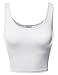 Made by Emma Junior Sized Basic Solid Sleeveless Crop Tank Top White M