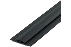 Outwater Plastic H Channel Fits Material 1/16 Inch Thick Black Styrene Divider Moulding with Adhesive 8 Foot Length Pro Pack (Pack of 5, 40 Feet Total)