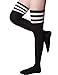 Haslra Women's Over the Knee High Socks 2 Pairs (Triple Strip-Mix7-TALL),(Shoe size 9-10.5)