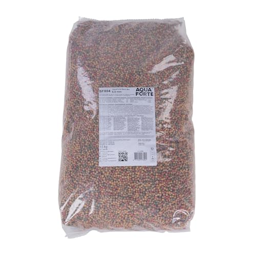 AquaForte Schwimmfutter für Zierfische, 15 kg, mittelgroßes Granulat 6 mm, 4 Sorten Mix