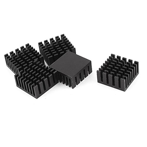 uxcell Aluminum Radiator Heat Sink Heatsink 20mm x 20mm x 10mm 5 Pcs Black