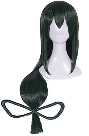 SUNXXCOSHigh Temperature Fiber Full Short Hair Cosplay Wigs Hero Academy Anime Synthetic for Man White Red Hair (Tsuuyu Asui)