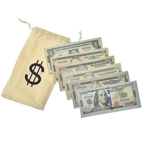 image for Budget Buddy Realisitic Pretend Play Money Set for Kids - 310 Two Side