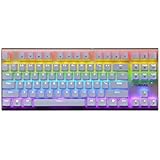 Ajazz AK40 87 Keys Mechanical Keyboard, Blue Switches Backlit Wired Gaming Keyboard, White