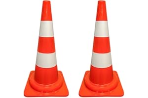 Berry 22" PVC Traffic Cone | Flexible Orange Safety Cone | 55CM Durable Road Cone for Parking, Driveways, Construction, Traff