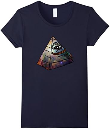 Women's Rare Cosmic Space Galaxy Pepe T-Shirt | Illuminati Edition Medium Navy