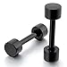 Zysta Pair Black Barbell Screw Stainless Steel Piercing Earring Studs Plug Tunnel Women Men 2mm