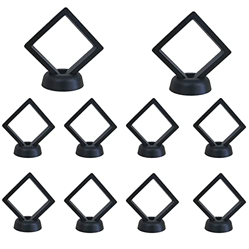 Set of 10 Clear Coin Display Case with Stand, 3.5