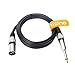Disino Unbalanced 1/4 TS Mono to XLR Male Cable Gold Plated 6.35mm Plug to Male XLR Microphone Cable Interconnect Cable - 10 Feet