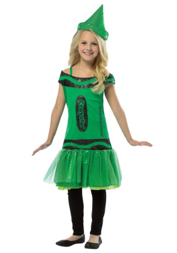 Crayola Glitz and Glitter Illuminating Emerald Dress Child Costume (4-6X)