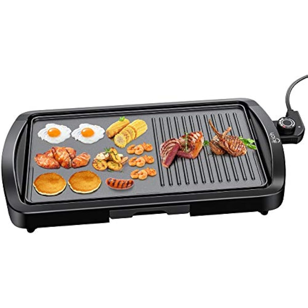 Electric Griddles Griddle, 2in1 Grill 1600W Smokeless Nonstick Indoor
